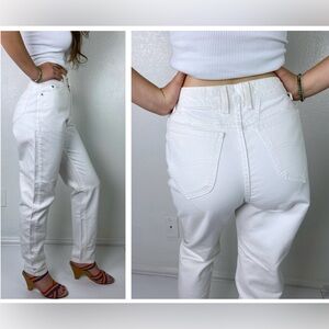 size 24 vintage 80s WHITE DENIM high waisted Lee JEANS xs/25 skinny tapered 6